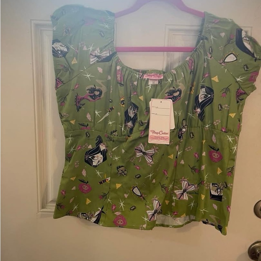 Green Smocked Ruched Blouse